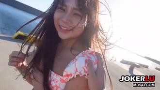  Mgirl-154 約會海邊小麥色肌膚美少女 野外中出篇